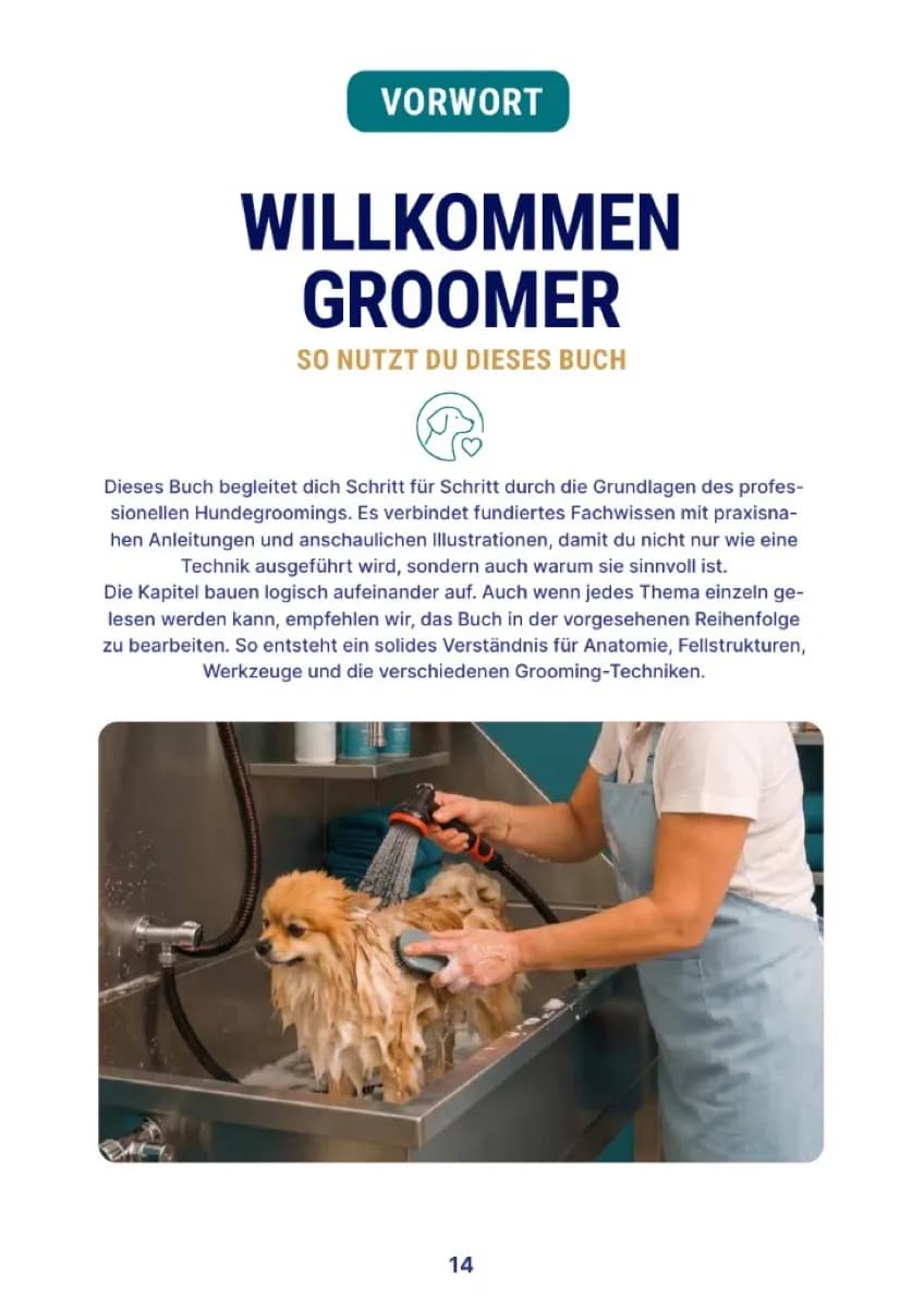 Buchseite 14 – Vorwort: Willkommen Groomer